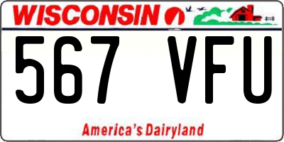 WI license plate 567VFU