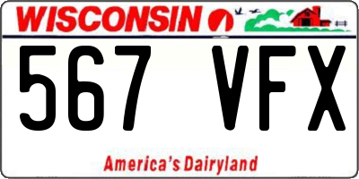 WI license plate 567VFX