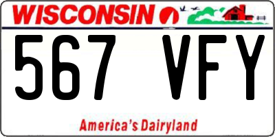 WI license plate 567VFY