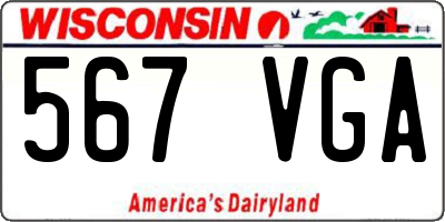 WI license plate 567VGA