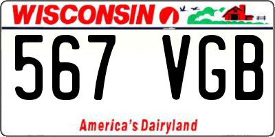WI license plate 567VGB
