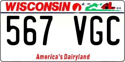 WI license plate 567VGC