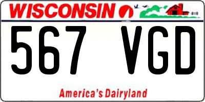 WI license plate 567VGD