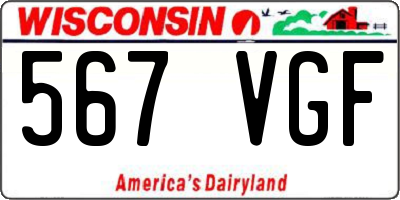WI license plate 567VGF