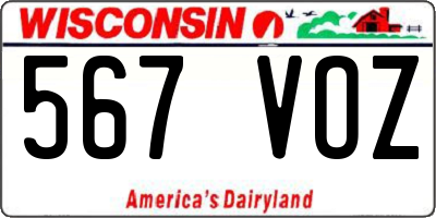 WI license plate 567VOZ