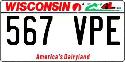 WI license plate 567VPE