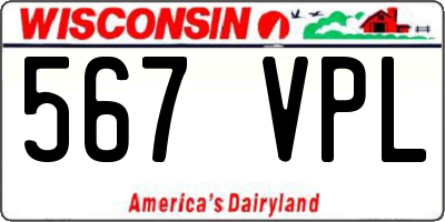 WI license plate 567VPL