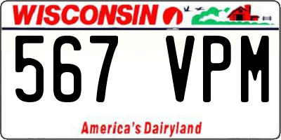 WI license plate 567VPM