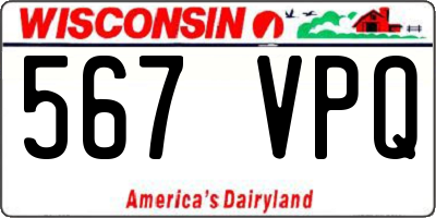 WI license plate 567VPQ