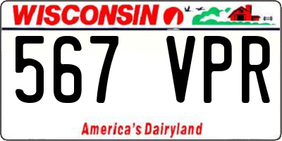 WI license plate 567VPR