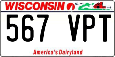 WI license plate 567VPT