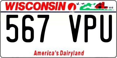 WI license plate 567VPU