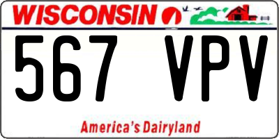 WI license plate 567VPV