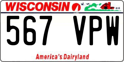WI license plate 567VPW