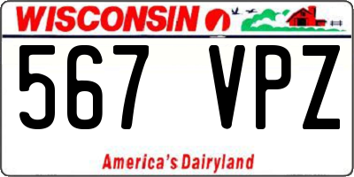 WI license plate 567VPZ