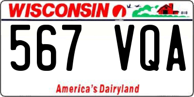 WI license plate 567VQA