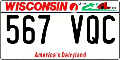 WI license plate 567VQC