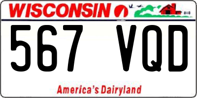 WI license plate 567VQD