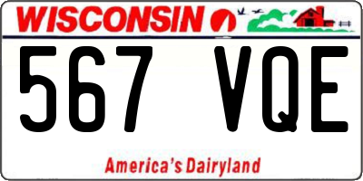 WI license plate 567VQE