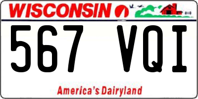 WI license plate 567VQI