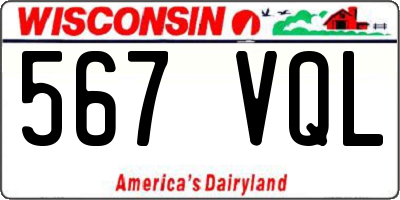 WI license plate 567VQL