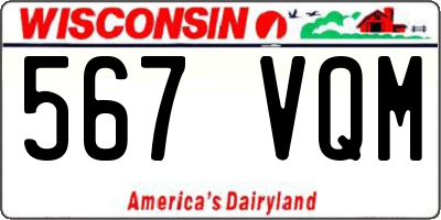 WI license plate 567VQM