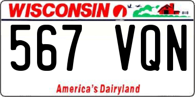 WI license plate 567VQN