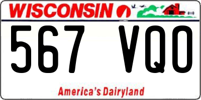 WI license plate 567VQO