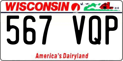WI license plate 567VQP