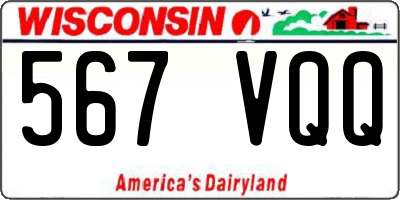 WI license plate 567VQQ