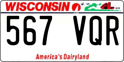 WI license plate 567VQR