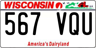 WI license plate 567VQU