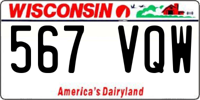 WI license plate 567VQW