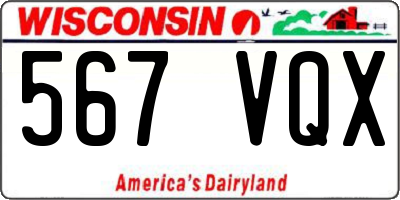 WI license plate 567VQX