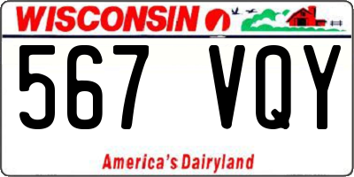 WI license plate 567VQY