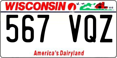 WI license plate 567VQZ