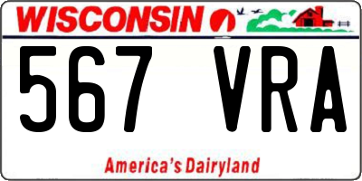 WI license plate 567VRA