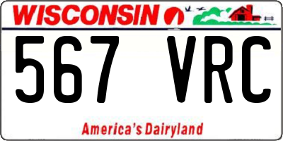 WI license plate 567VRC