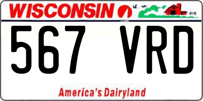 WI license plate 567VRD