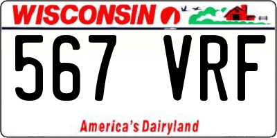 WI license plate 567VRF
