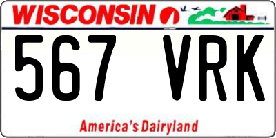 WI license plate 567VRK