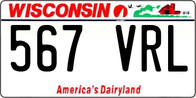 WI license plate 567VRL