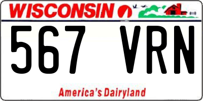 WI license plate 567VRN