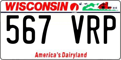 WI license plate 567VRP