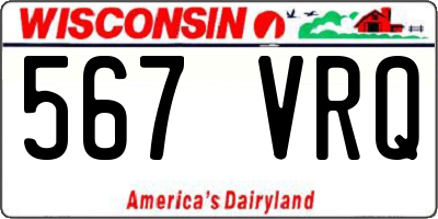 WI license plate 567VRQ