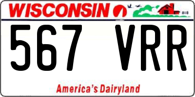 WI license plate 567VRR