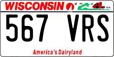WI license plate 567VRS