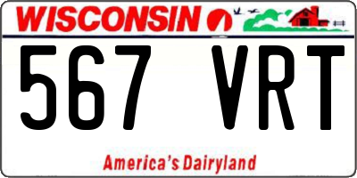 WI license plate 567VRT