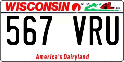 WI license plate 567VRU