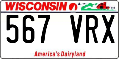 WI license plate 567VRX
